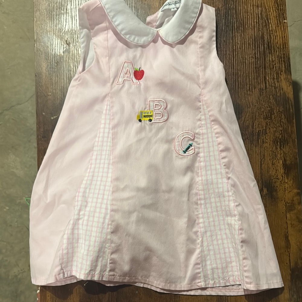 Smockingbird Light Pink Dress with White Collar